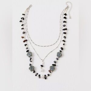 NWOT Free People Everlasting Light Necklace Silver Bohemian Floral Summer Boho